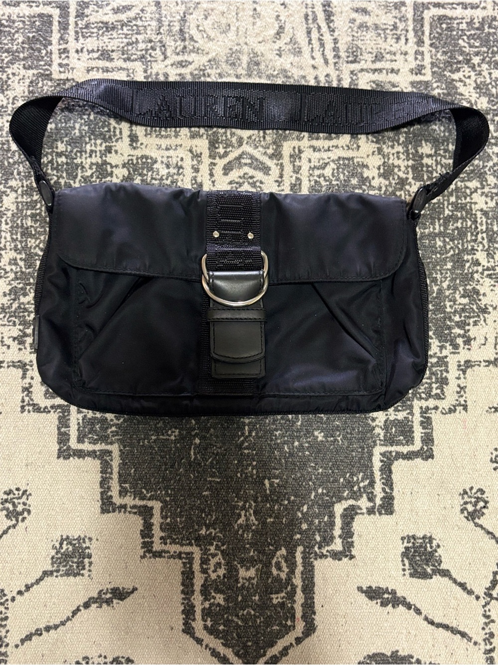 Lauren Polo Ralph Lauren Black Nylon Crossbody Bag